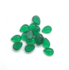 Cabochon Fine Synthetic AAA Loose Gemstone Emerald Pear For Making All Jewelry - Picture 1 of 6