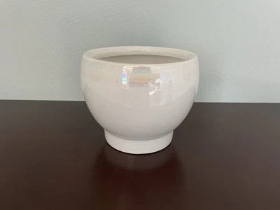 Jarrón Decoración Cuenco Maceta Único Blanco Opalescente Iridiscente Foto 1 de 4