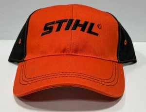 Stihl Chainsaw Neon Orange Black Cap Baseball Hat Officially Licensed 8401689 - Picture 1 of 5