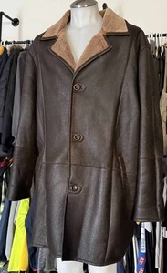Herren 100 % Leder & Lammfell Jacke Mantel "MILESTONE" GRÖSSE XXL $ 1300 Neu ohne Etikett - Bild 1 von 6