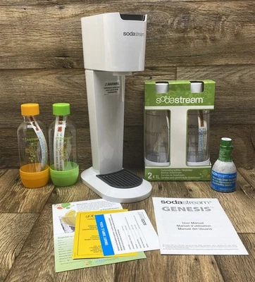 Sodastream G100 Genesis White - 4 Bottles - Manual - Small Expired Co2 - NOS - Image 1 of 4