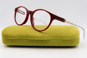 Gucci GG0487OA Eyeglasses Red Clear 004 Authentic 49mm - Picture 1 of 6