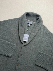 Suéter JoS A Bank Para Hombres 4X Cárdigan Verde Oscuro Lana Nylon Mezcla Suave Comodidad - Imagen 1 de 10