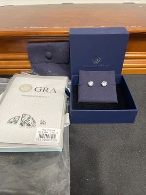 Moment Wish 2 Carat Flawless Moissanite Stone Set Of Earrings NEW!!! - Image 1 of 4