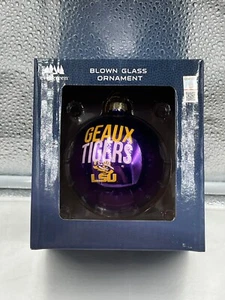 LSU Tigers NCAA Purple Christmas Glass Blown Ornament Evergreen Enterprises - Picture 1 of 1