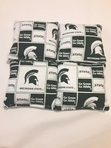 4 Cornhole Bean Bags Corn Hole Michigan State WH/GR - Picture 1 of 1