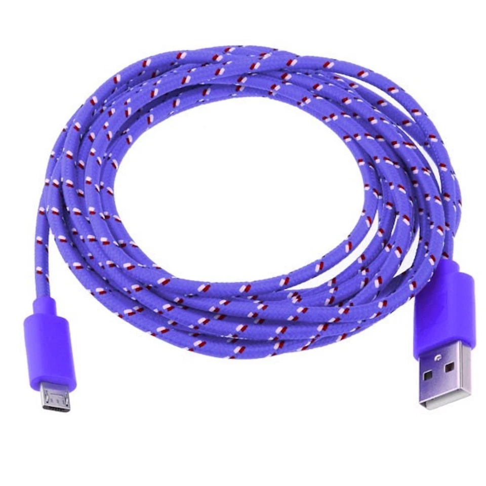 6FT 2M Braided Data Sync MICRO USB Charger Cable FOR Samsung S Lg Sony Nokia htc - Image 1 of 4