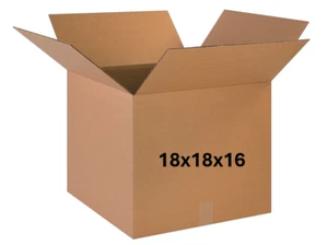 18" x 18" x 16" CARDBOARD BOX - 200lb - SINGLE BOX - MEDIUM MOVING BOX - Picture 1 of 4