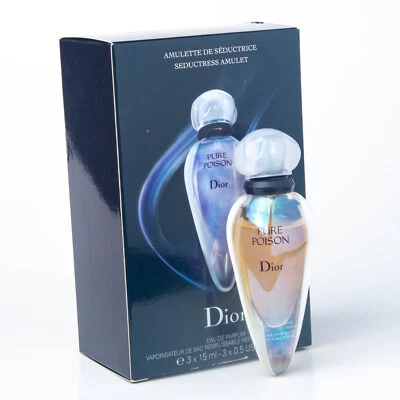 Christian Dior Pure Poison EDP Amulet Purse Spray 3 x 15ml Eau de Parfum - Image 1 of 3
