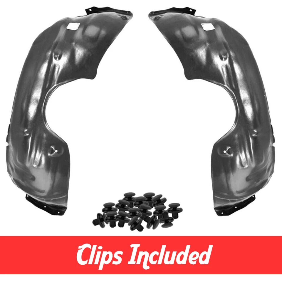 Front Driver & Passenger Fender Liner Set w/ Clips For 2004-2008 Toyota Solara Foto 1 de 3