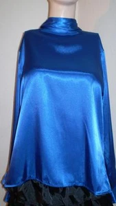 LIZ BAKER BACK NECK BUTTON SILKY GLOSSY SATIN SHIRT TOP DRESS SUIT BLOUSE 10 - Picture 1 of 3