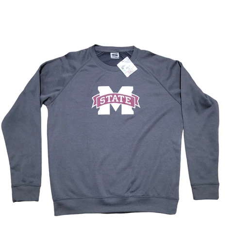 NEW Stadium Athletics Sweatshirt Gray Fleece Crew Neck Mississippi State Men XL Cover