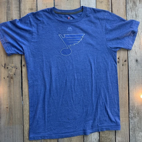 St Louis Blues Hockey Majestic Mens T-Shirt Size M Cover