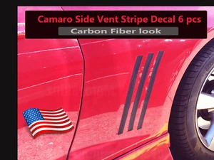 2010 2011 2012 2013 2014 2015 Camaro 6pc Side Vent Insert Decal - Carbon Fiber - Picture 1 of 2