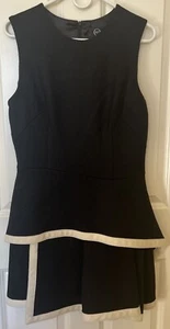 Alexander McQueen Women IT 44 Wool Stretch Fit N Flare Dress Black White - Picture 1 of 9
