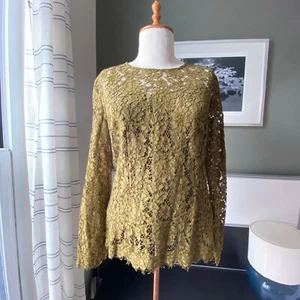 - J. Crew Olive Lace Long Sleeved Top Office to After Office Wear US6 - Picture 1 of 8