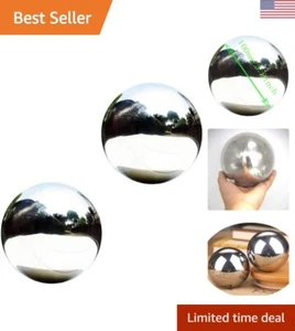 Stunning Stainless Steel Mirror Balls - Reflective Garden Ornaments 10cm x 2pcs - Picture 1 of 7