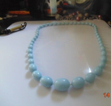 Womens sky blue beaded necklace