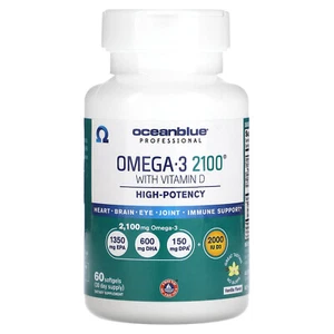 Professional, Omega-3 2100 With Vitamin D, High Potency, Vanilla, 60 Softgels - Picture 1 of 2