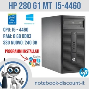 HP 280 G1 MT Intel Core i5-4460 8gb Ram 240gb SSD Win 10 PRO PC RICONDIZIONATO - Afbeelding 1 van 4