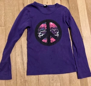 kids girls size 6 Peace Sign Purple long sleeved Tshirt Royal Apparel brand - Picture 1 of 1