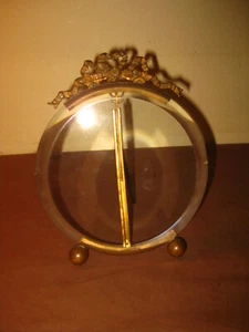 ANTIKER VIKTORIANISCHER BILDERRAHMEN KADER RAHMEN MESSING SPITZE & GLAS 1890er - Bild 1 von 4