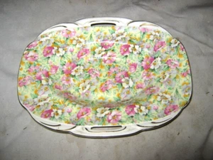 A Lovely Ridgway Melbourne Works Pink Floral Pansy Chintz Biscuit Serving Tray - Bild 1 von 4