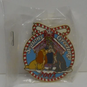 Disney Pin DLR Cast Holiday Pin Navidad 2002 Lady & Tramp Pin - Imagen 1 de 4