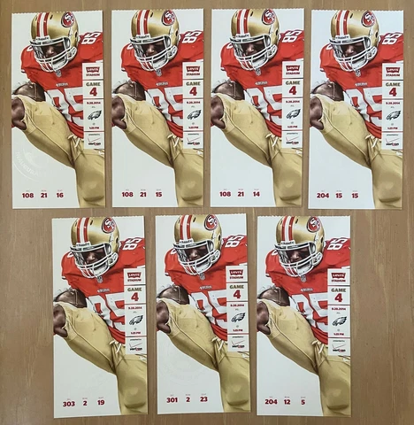 2014 NFL EAGLES @ 49ERS FULL FOOTBALL TICKETS - FIRST SEASON AT LEVI STADIUM (7) Cover