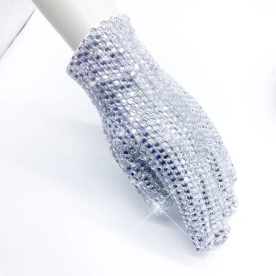 Guante Michael Ambos Lados Brillante Estrás-Hecho a Mano para imitador Foto 1 de 4