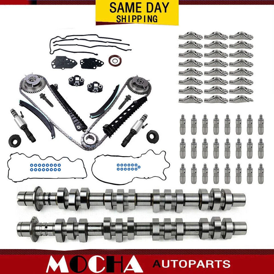 Camshafts Lifters Rocker Arms Timing Chain For 5.4L Triton 3V Ford F150 Lincoln - Image 1 of 4