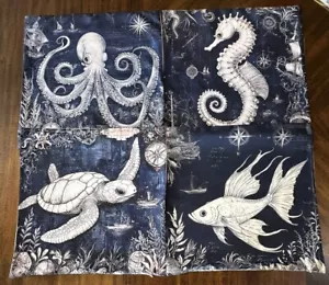 Lot 4 Throw Pillow Cover Shell Coastal Beach Nautical Sailing NO PILLOW INSERT - Picture 1 of 9