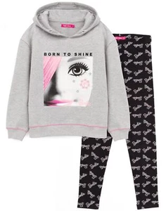 Muñeca con capucha y leggings Barbie niñas niños jumper ropa negra gris - Imagen 1 de 10