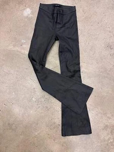 J Brand Vivia Flared Leather Pants Black Size 24 High Rise Bell Bottoms - Picture 1 of 3