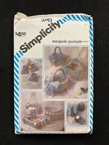 Accesorios de tocador acolchados con cuerda Marjorie Puckett patrón de simplicidad FF SIN CORTAR - Imagen 1 de 2