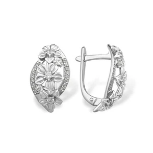 Pendientes criollos plata de ley 925 circonitas piedras pendientes joyas auténticas - Imagen 1 de 1