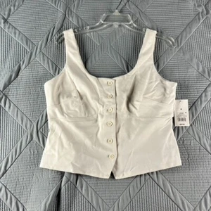 A New Day White Button Up Vest Size M - Picture 1 of 9