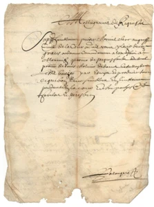 1663. Handschrift Unterzeichnet Altes Französisch Region Auvergne - Picture 1 of 4