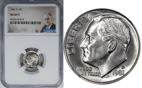 1981-D 10C NGC MS68FT ROOSEVELT DIME ~ INCREDIBLE FROSTY & FINEST KNOWN! Cover