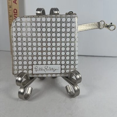 Bolsa de lona recubierta con clip Lilly Pulitzer con cremallera alrededor Foto 1 de 4