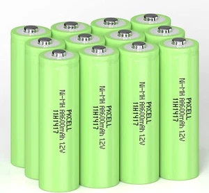 Lot AA Rechargeable Batteries NiMH 600mAh 1.2v Garden Solar Ni-MH Light LED USA - Picture 1 of 9