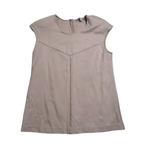Country Road Tank Top Womens Large L Zip Crew Neck Shoulder Pads Viscose Blend - Picture 1 of 8