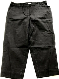 Women's Pants LIZ & Co size 12P solid Black Stretch $44 NEW cropped (ja29) - Picture 1 of 11