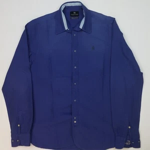 Scotch & Soda Mens THICK Shirt Oxford MEDIUM (VERY SNUG) Purple SLIM FIT - Picture 1 of 9