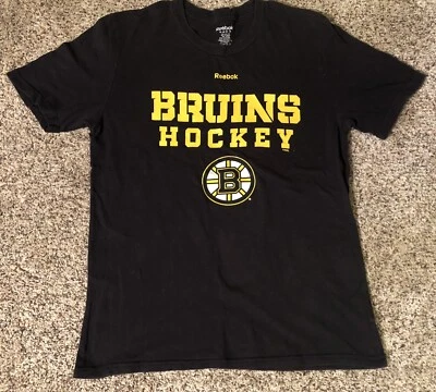 Rebok Bruins Hockey Childrens XL 16-18 Black T-shirt — 第 1/3 张图片