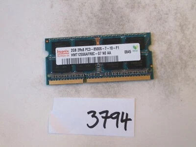 Hynix HMT125S6AFR8C-G7 2Gb PC3-8500 1066Mhz DDR3 SO-DIMM Laptop Memory RAM (3794 - Image 1 of 2