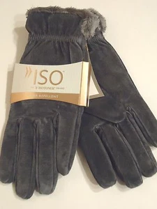 Ladies Women's Isotoner Genuine Suede Leather Gloves, Grey, Large - Picture 1 of 3