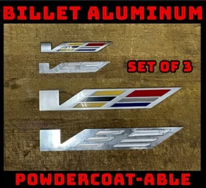 CADILLAC ESCALADE V BILLET BADGES, SET OF 3 - Picture 1 of 11