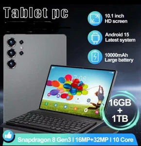 10.1” 5G Tablet Snapdragon 8Gen3 16GB+1TB Android 15 4K WiFi GPS SIM - Picture 1 of 12