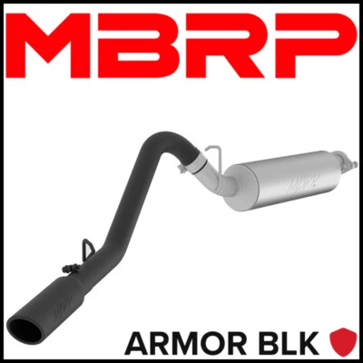 MBRP Armor BLK 2.5" Sistema de escape Cat-Back apto 00-06 Jeep Wrangler TJ 2.5L 4.0L Foto 1 de 2